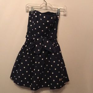 Hollister Navy and White Polka Dot Dress